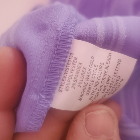 **3/20 notations purple stripe button up top plus size 2x - Picture 6 of 6